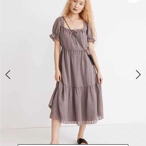 knee length dresses for ladies Sleeveless Square Neck Tiered Lace Midi Dress in Electric Passion